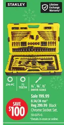 Canadian Tire STANLEY Chrome Socket Set offer