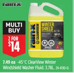 Canadian Tire Rain-X -45°C ClearView Winter Windshield Washer Fluid offer