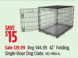 Canadian Tire 42˝ Folding, Single-Door Dog Crate offer
