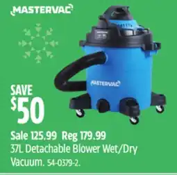 Canadian Tire Mastervac 37L Detachable Blower Wet/Dry Vacuum offer