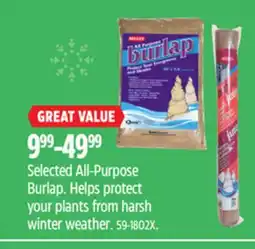 Canadian Tire Selected All-Purpose Burlap offer