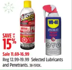 Canadian Tire Selected Lubricants and Penetrants offer