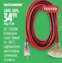 Canadian Tire 25´ SJEOW Extension Cord offer