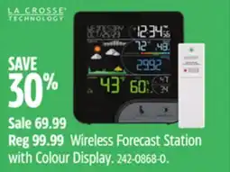 Canadian Tire La Crosse Wireless Forecast Station with Colour Display offer