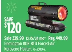Canadian Tire Remington 80K BTU Forced-Air Kerosene Heater offer