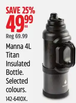 Canadian Tire Manna 4L Titan Insulated Bottle offer