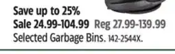 Canadian Tire Selected Garbage Bins offer