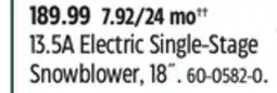 Canadian Tire Certified 13.5A Electric Single-Stage Snowblower offer