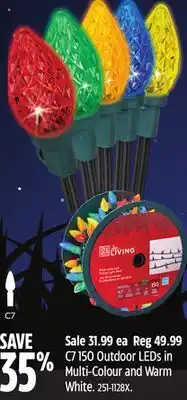 Canadian Tire For Living C7 150 Outdoor LEDs in Multi-Colour and Warm White offer