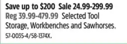 Canadian Tire Mastercraft Storage, Workbenches and Sawhorses offer