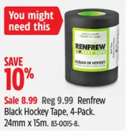 Canadian Tire Renfrew Black Hockey Tape, 4-Pack offer
