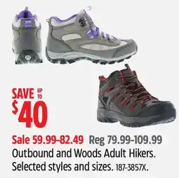 Canadian Tire Outbound and Woods Adult Hikers offer