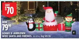 Canadian Tire GEMMY 9´ AIRBLOWN WIDE SANTA AND FRIENDS offer