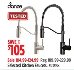 Canadian Tire Danze Selected Kitchen Faucets offer