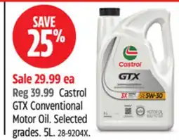Canadian Tire Castrol GTX Conventional Motor Oil offer