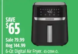 Canadian Tire Black & Decker 6-Qt Digital Air Fryer offer