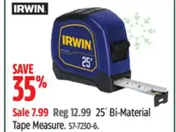 Canadian Tire IRWIN 25´ Bi-Material Tape Measure offer