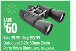 Canadian Tire Outbound 9-27x 50mm Zoom Porro Prism Binoculars offer