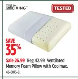 Canadian Tire Ventilated Memory Foam Pillow with Coolmax offer