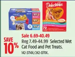 Canadian Tire Purina Selected Wet Cat Food and Pet Treats offer