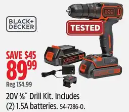 Canadian Tire Black-Decker 20V 3⁄8˝ Drill Kit offer