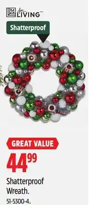 Canadian Tire For Living Shatterproof Wreath offer