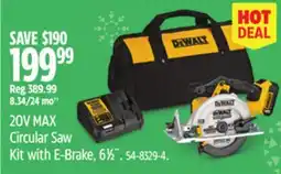 Canadian Tire DEWALT 20V MAX Circular Saw Kit with E-Brake, 61⁄2˝ offer