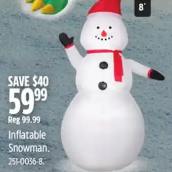 Canadian Tire Gemmy Inflatable Snowman offer