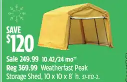 Canadian Tire Weatherfast Peak Storage Shed, 10 x 10 x 8´ h offer