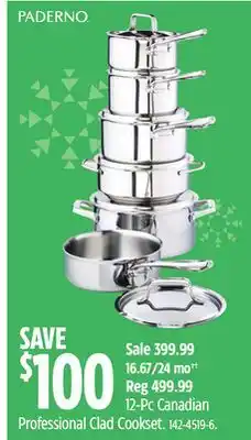 Canadian Tire 12-Pc Canadian Professional Clad Cookset offer