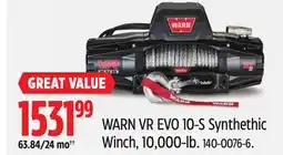Canadian Tire WARN VR EVO 10-S Synthethic Winch offer