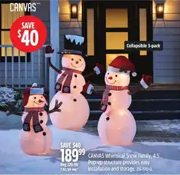 Canadian Tire CANVAS Whimsical Snow Family, 4.5´ offer