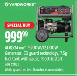 Canadian Tire Briggs & Stratton 9200W/12,000W Generator offer