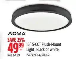 Canadian Tire NOMA 15˝ 5-CCT Flush-Mount Light offer