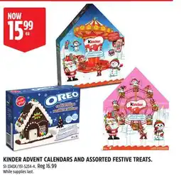 Canadian Tire KINDER ADVENT CALENDARS AND ASSORTED FESTIVE TREATS offer