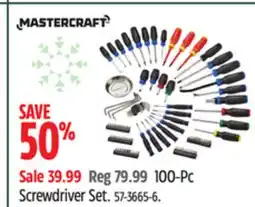 Canadian Tire Mastercraft 100-Pc Screwdriver Set offer