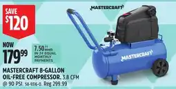 Canadian Tire MASTERCRAFT 8-GALLON OIL-FREE COMPRESSOR offer