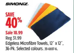 Canadian Tire Simoniz Edgeless Microfibre Towels offer