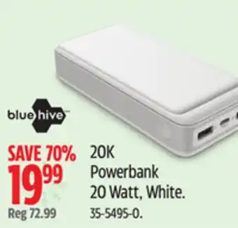 Canadian Tire Bluehive 20K Powerbank 20 Watt offer