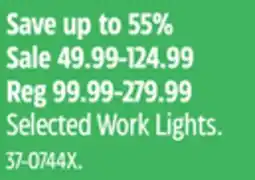 Canadian Tire Selected Work Lights offer