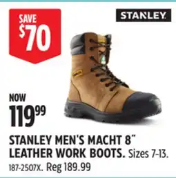 Canadian Tire STANLEY MEN'S MACHT 8˝ LEATHER WORK BOOTS offer
