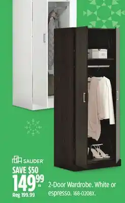 Canadian Tire 2-Door Wardrobe White or espresso offer
