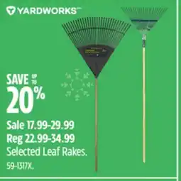 Canadian Tire Yardworks Selected Leaf Rakes offer