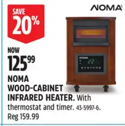 Canadian Tire NOMA WOOD-CABINET INFRARED HEATER offer