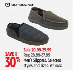 Canadian Tire Outbound Men's Slippers offer