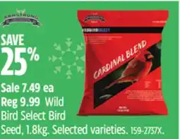 Canadian Tire Armstrong Wild Bird Select Bird Seed offer