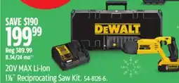 Canadian Tire DEWALT 20V MAX Li-Ion 11⁄8˝ Reciprocating Saw Kit offer