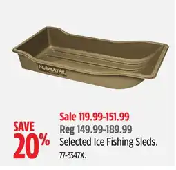Canadian Tire Rhino Beaver Selected Ice Fishing Sleds offer