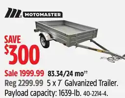 Canadian Tire 5 x 7´ Galvanized Trailer offer