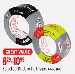Canadian Tire Selected Duct or Foil Tape offer